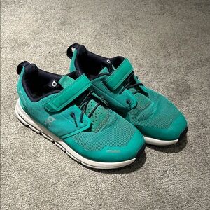 On Running Kids Sneakers in Teal and Navy